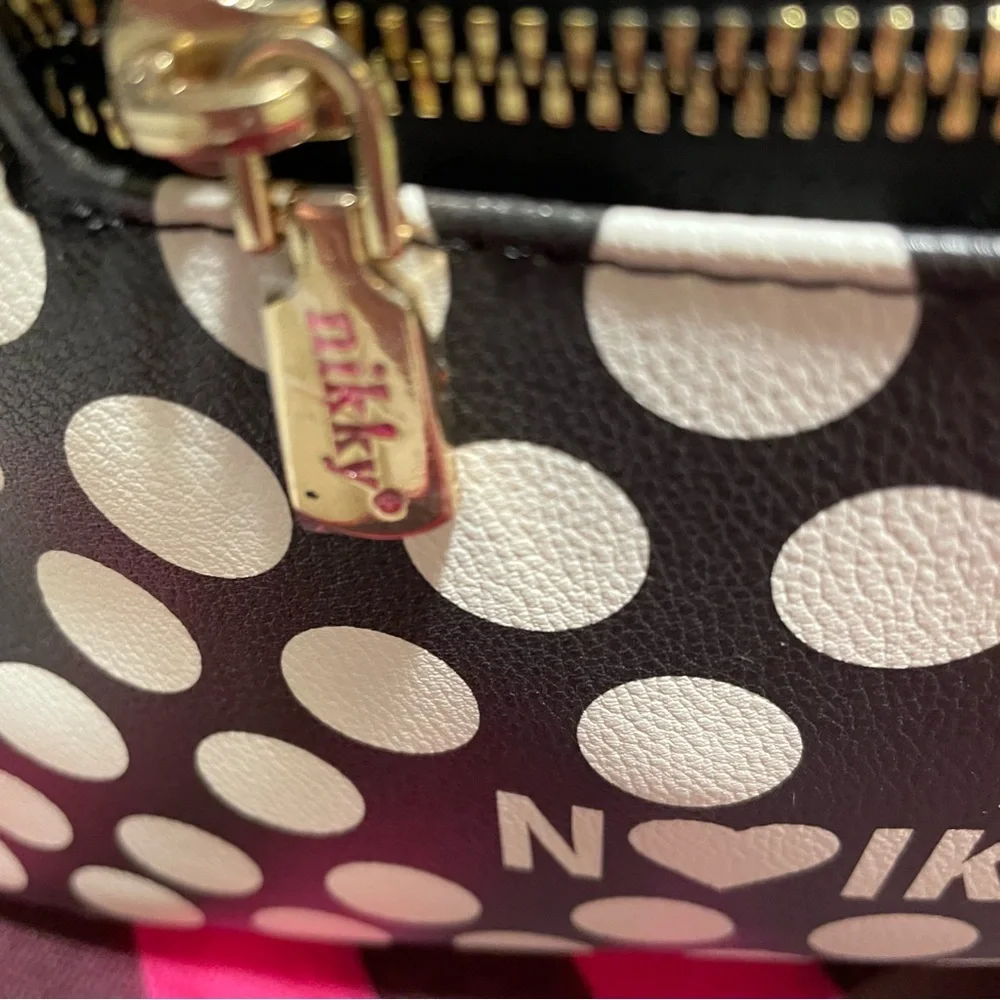 Nikky by Nicole Lee  Love Polka Dot Bowler/Crossbody Bag, NWT